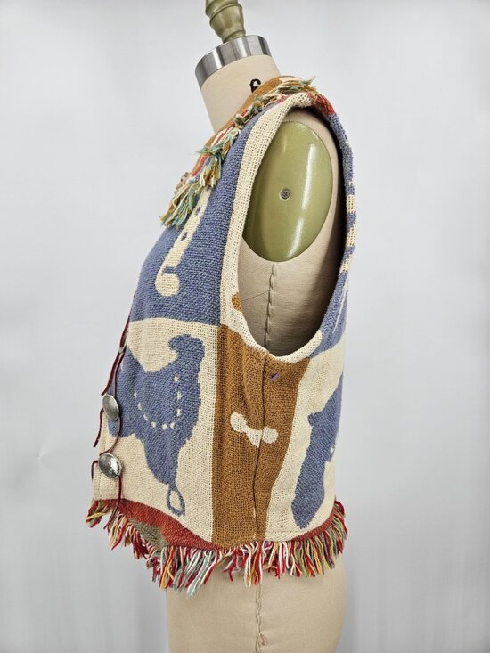 E Clair Designs Southwestern Vest Womens S/M Cactus Horseshoe Lasso - Picture 4 of 5